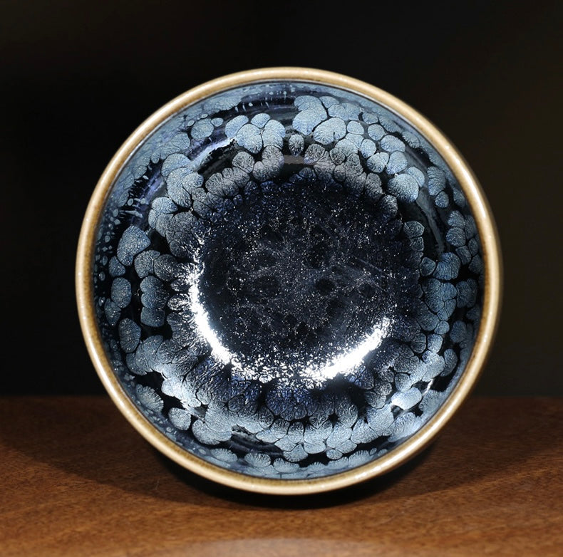 Li Guangxi's handmade tea cup, kiln building tea cup, Mid Autumn Moon watching tea cup, original mineral, original glaze, single master cup